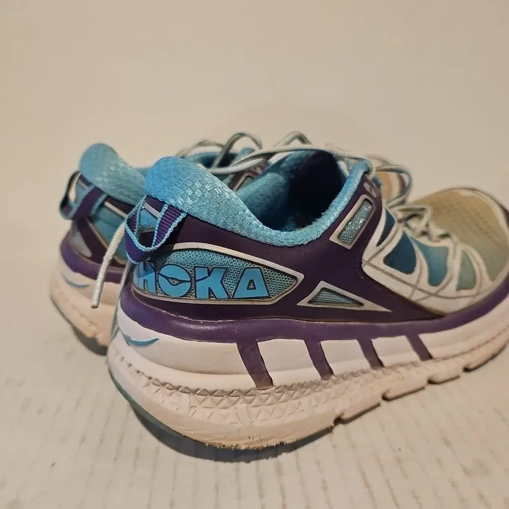Hoka Odyssey Shoes Womens 7.5 Blue White Purple Road Running Support Trainer